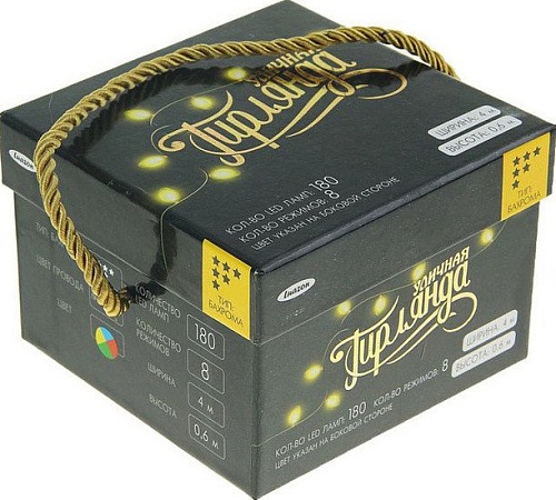 Бахрома Luazon Led-180 (4x0.6 м, мульти) [671668]