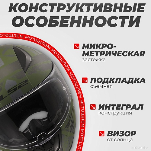 LS2 FF353 Rapid 2 Thunder Birds (XS, матовый камуфляж)