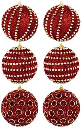 Елочная игрушка Elan Gallery Золотой узор на красном 970061