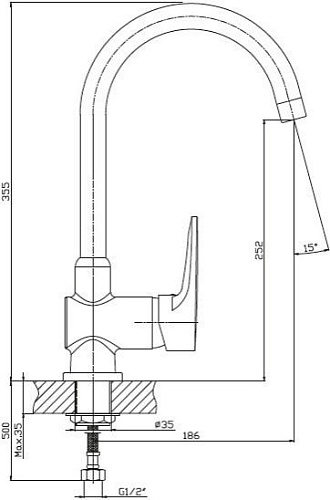 Смеситель GranFest 3023 (бежевый)