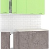 Кухня Кортекс-мебель Корнелия Лира 1.8м (зеленый/оникс/марсель)