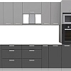 Готовая кухня Интерлиния Мила Лайт 3.6 ВТ без столешницы (серебристый/антрацит)