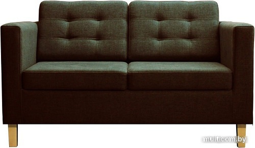 Диван Brioli Дилли клетка Д двухместный (рогожка, J5 коричневый/светлые н.)