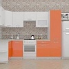 Угловая кухня ВерсоМебель ЭкоЛайт-5 1.3x2.7 правая (белый/яркий оранжевый)
