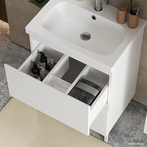 Belux Тумба под умывальник Эридан Н 60-02 (1, белый глянцевый)