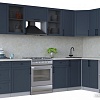 Готовая кухня Интерлиния Тренд 1.5x3.2 правая (индиго/индиго/опал светлый)