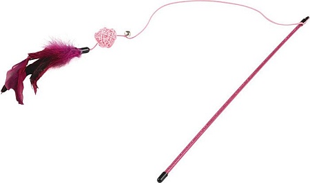 Игрушка для кошек Рыжий кот дразнилка с перьями 104148