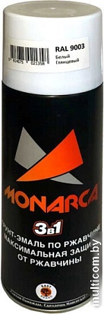 Грунт-эмаль Monarca По ржавчине 3 в 1 RAL 9003 0.52 л (белый глянцевый)