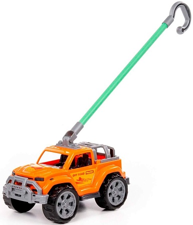 Игрушка-каталка Полесье Легионер с ручкой 63936 (оранжевый)