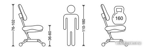Детское ортопедическое кресло CooBee 138 (пудровый розовый)