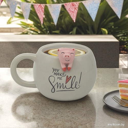 Кружка Mandarin Decor Хрюша D21C210368-400G (серый)