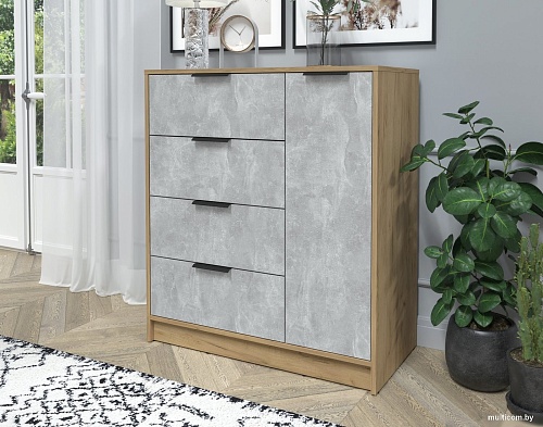 Тумба Интерлиния Концепт КТ-Т90 (бетон/дуб золотой)