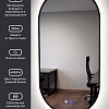 Зеркало с подсветкой eMZe 50x100 LED.UV.50.100.CHE.AF.4K (черный с УФ-окантовкой и подсветкой)