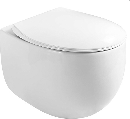 Унитаз подвесной Roxen Egg в комплекте с инсталляцией StounFix Dual Fresh 6 в 1 968031 (кнопка: золото глянцевое )