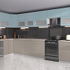 Угловая кухня Интерлиния Мила Матте 1.5x3.7 Б левая (океан/луна/травертин серый)