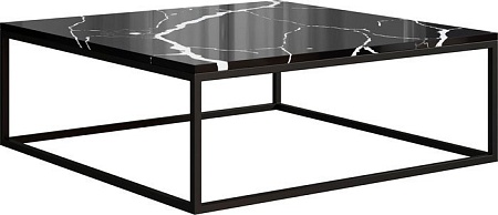 Журнальный столик LoftyHome Годмар Квадро 1627721 (мрамор сноу/черный)