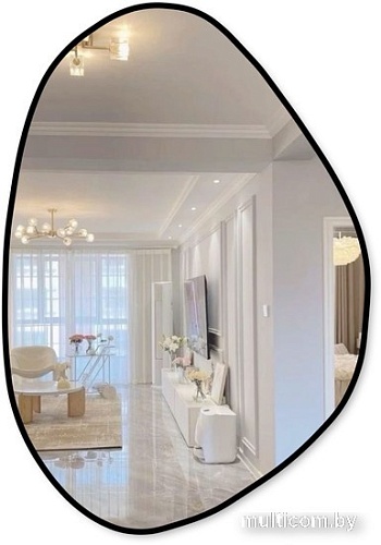 Зеркало eMZe 55x80 LED.UV.NF.55.80.CHE.SW.4K (черный УФ-окантовкой и подсветкой)