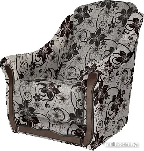 Интерьерное кресло Асмана Анна (цветок крупн коричневый/рогожка)