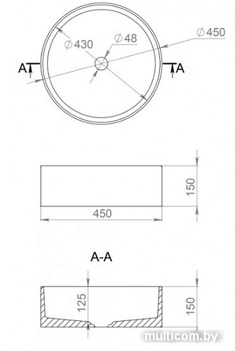 Умывальник Salini Armonia 130112SM