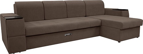 Сириус Лидер-13 с оттоманкой ППУ 330x165 (Eva 26 велюр коричневый)