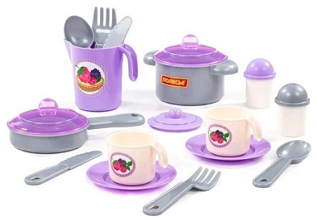 Набор игрушечной посуды Полесье Настенька 79916 (на 2 персоны)