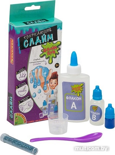 Набор для опытов Bondibon Слайм Бум: Сверкающий слайм ВВ3780