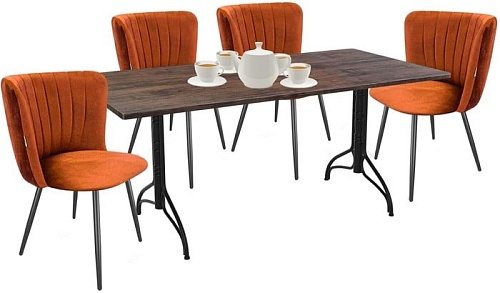 Обеденная группа Sheffilton SHT-DS184 (палисандр/песчаная буря/черный муар)