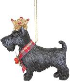 Елочная игрушка Gisela Graham Скотч-терьер в короне 12765