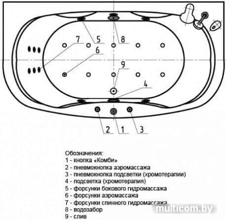 Ванна Aquatek Мелисса 180x95 (с каркасом и экраном)