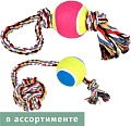 Игрушка для собак Camon Косточка веревка с мячом A952/D