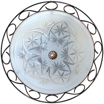 Припотолочная люстра Элетех Искра 500 НПБ 01-3x60-161 1005151679 (прозрачный матовый/медь)