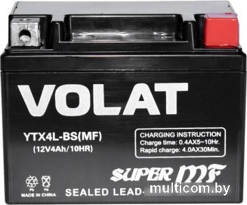 Мотоциклетный аккумулятор VOLAT YTX4L-BS (4 А·ч)