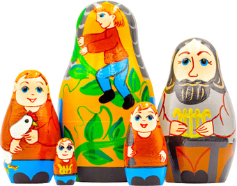 Развивающая игра Брестская Матрешка Джек и Бобовый стебель (набор 5 шт)