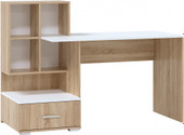 Стол Памир ПКС-10 (дуб сонома/белый глянец)