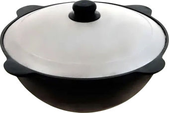 Казан Davr Metall Узбекский чугунный с крышкой, круглое дно (8 л)