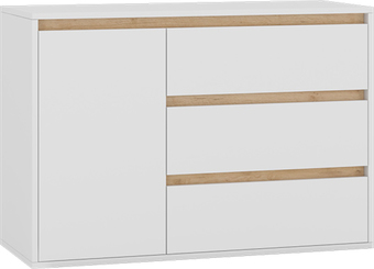 Комод Интермебель Рио-2 (белый/дуб крафт золотой)