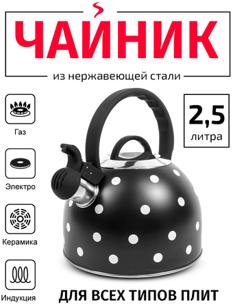 Чайник со свистком TimA WTK135BLK
