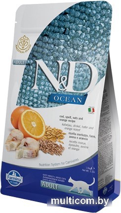 Сухой корм для кошек Farmina N&D Low Grain Ocean Codfish & Orange 5 кг
