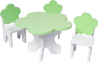 Мебель для кукольного домика Paremo Стол и стулья Цветок PFD120-46