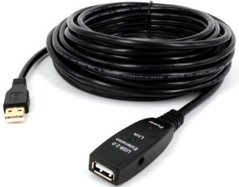 Удлинитель KS-IS KS-866-10 USB Type-A - USB Type-A (10 м, черный)