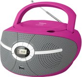 Портативная аудиосистема BBK BX195U (серый/розовый)