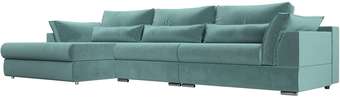 Угловой диван Mebelico Пекин Long 115424L (левый, велюр, бирюзовый)