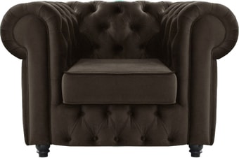 Интерьерное кресло Brioli Честерфилд (велюр, B74 коричневый/темные ножки)