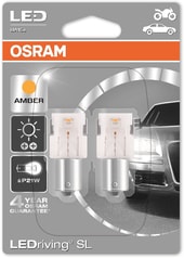 Светодиодная лампа Osram P21W 7458YE-02B 2шт