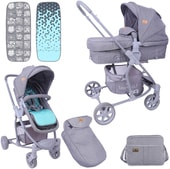 Универсальная коляска Lorelli Aster (2 в 1, серый/бирюзовый)