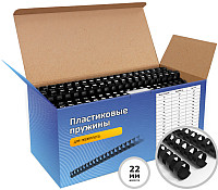 Пластиковая пружина для переплета Гелеос BCA4-22B 22 мм 50 шт (черный)