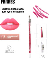 Карандаш для губ Farres с точилкой W207-006 (brightred)