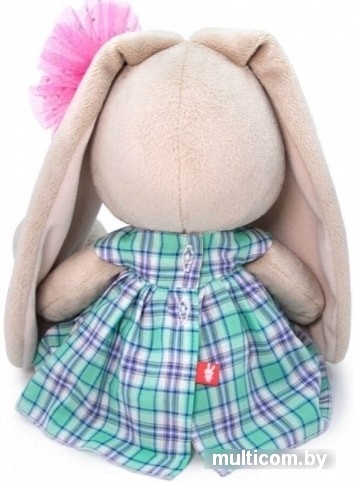Классическая игрушка Зайка Ми в зеленом платье в клетку 23 см SidM-384