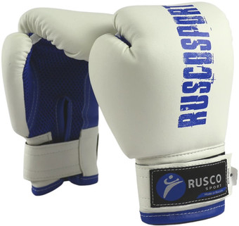 Тренировочные перчатки Rusco Sport 10 oz (белый/синий)