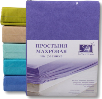Постельное белье Альвитек Махровая на резинке 90x200x20 ПМР-ФА-090 (фиолетовый)